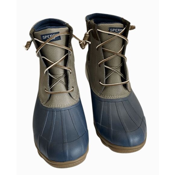 New Sperry Women's Rainboots Syren Gulf Ankle Duck Boots Grey Rubber 10 STS80525 - Picture 1 of 9